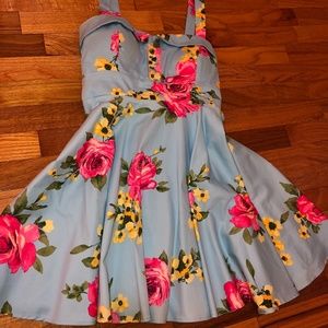Light blue floral summer dress